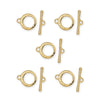 24K Gold Plated Craftsman Toggle Clasp Sets (5 Pack, 16mm)