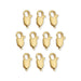 24K gold plated brass lobster clasps, 10mm, ten clasps arranged in rows on white