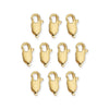 24K Gold Plated Brass Lobster Clasp Set (10 Pack, 10mm)