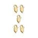 Five 24K gold plated brass lobster clasps, 10mm, arranged in a group on a white background