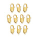 24K gold plated brass lobster clasps, 12mm, ten clasps arranged in rows on a white background