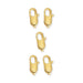 Five 24K gold plated brass lobster clasps, 12mm, arranged in a pattern on a white background