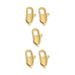 Five 24K gold plated brass lobster clasps, 14mm, arranged in a group on a white background