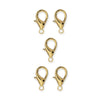24K Gold Plated Zinc Alloy Lobster Clasp Set (5 Pack, 12x23mm)