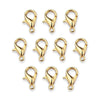 24K Gold Plated Zinc Alloy Lobster Clasp Set (10 Pack, 5x10mm)