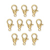 24K Gold Plated Zinc Alloy Lobster Clasp Set (10 Pack, 6x12mm)