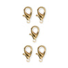 24K Gold Plated Zinc Alloy Lobster Clasp Set (5 Pack, 8x15mm)