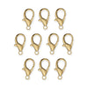 24K Gold Plated Zinc Alloy Lobster Clasp Set (10 Pack, 9x18mm)