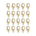 24K gold plated zinc alloy lobster clasps, 20 laid out in four rows of five