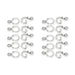 Antiqued silver vine hook and eye clasp sets arranged in two columns of five hooks and five eyes each