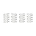 Antiqued silver vine hook and eye clasp sets arranged in four columns of five pairs on a white background