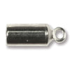 Silver Plated Glue-In Barrel End Cap (4x10mm, 3mm Hole)