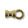 Gold Plated Crimp Cord End with Ring (7.4x2.9mm, 1.5mm Hole)