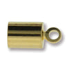 Gold Plated End Cap with Ring (4x8mm, 3.4mm Hole)