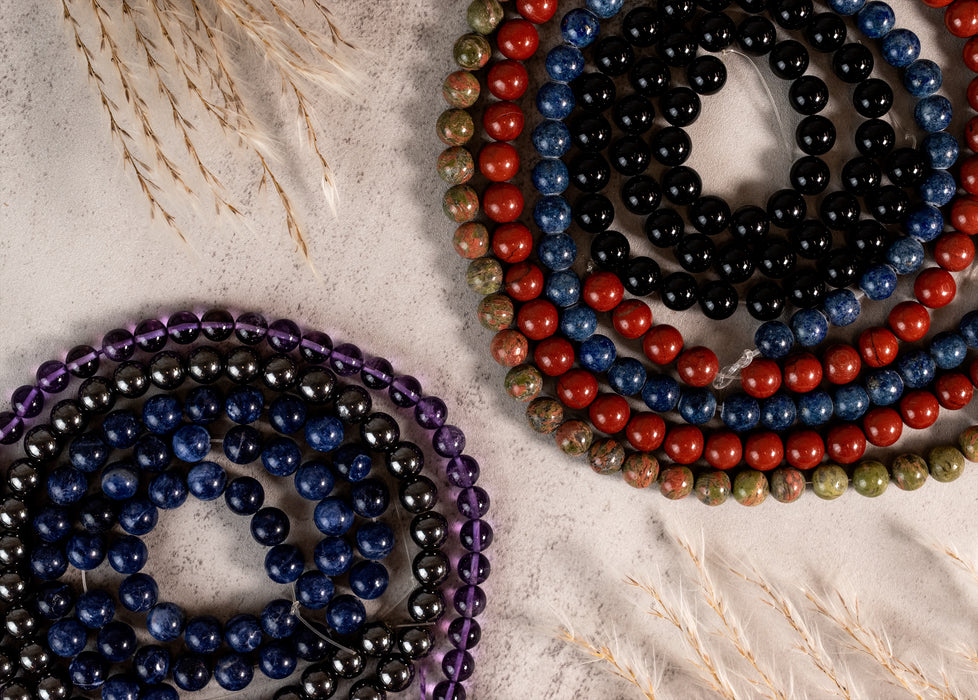 7 Strand Bundle: Round Gemstone Beads (8mm)