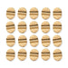 24K gold plated hammered Baule beads arranged in a grid of four rows of five, showing the oval shape and ridged center