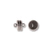 Antiqued silver magnetic clasp 8mm, side view with loop beside the back of the second half
