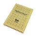Mini macrame board lying flat, top-down angle showing the empty grid and scalloped notched edges