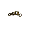 Antiqued Brass Hook & Eye Clasps (15mm, Set of 10)