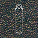 Dark bronze Czech glass seed beads, 6/0, close-up with a tube outline showing the 20g tube
