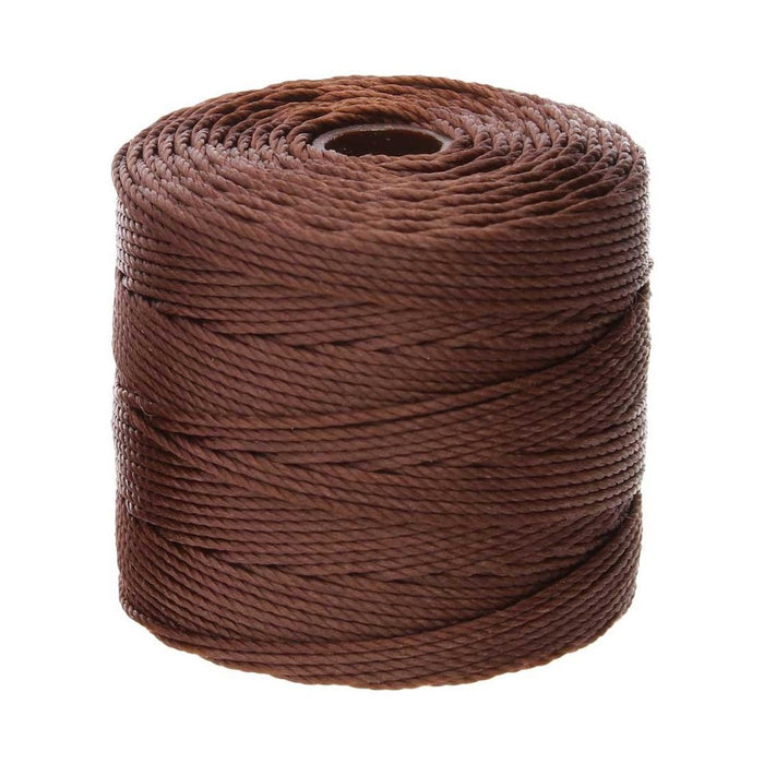 S-Lon 0.5mm Brown Nylon Bead Cord, single spool