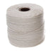 S-Lon 0.5mm cream nylon bead cord, full spool of twisted cord on a white background