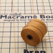 Gold S-Lon nylon bead cord spool with loose cords on a mini macramé board