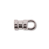 Silver Plated Crimp Cord End with Ring (10.2x4.5mm, 3mm Hole)