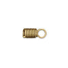 Brass Spring Coil Cord Ends with Loop (3mm, 100 Pieces)