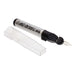Thread Zap II thread burner lying next to its clear cap, with the metal tip exposed