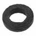 Coil of 0.7mm black waxed linen cord shown alone, top view of the wound cord