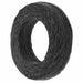 Angled side view of a 0.7mm black waxed linen cord coil showing the twisted, waxed texture