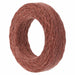 Brown waxed linen cord coil, angled side view showing the cord's textured waxed finish