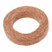 Tan waxed linen cord coil, top view showing the twisted, waxed texture