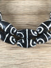 Hidden Gems: Black Patterned Oval Java Glass Beads
