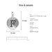 alphabet charms size details f