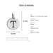 alphabet charms size details t