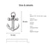 Antiqued silver anchor charm size and details: 19 x 12 mm pewter, 3mm loop hole, made in Europe