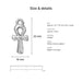 White bronze ankh charm size and details: 22 x 10 mm pewter, 2mm loop hole, made in Europe