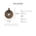 Antiqued brass Asian coin charm size and details: 25 x 21 mm pewter, 2.5mm loop hole, made in Europe