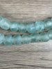 Hidden Gems: Clear Aqua Recycled Glass Beads (18mm)