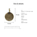 blank charms size details brass