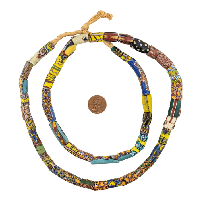 Thin Antique Venetian Millefiori African Trade Beads #20725