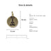 Antiqued brass Buddha coin charm size and details: 16 x 12 mm pewter, 2.5mm loop hole, made in Europe