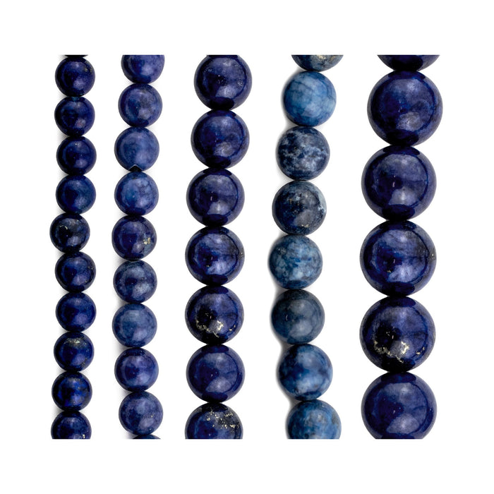 5 Strand Bundle: Vintage Round Lapis Lazuli Beads (5-9mm)