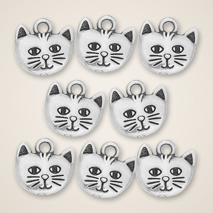 cat face charms 01 cluster