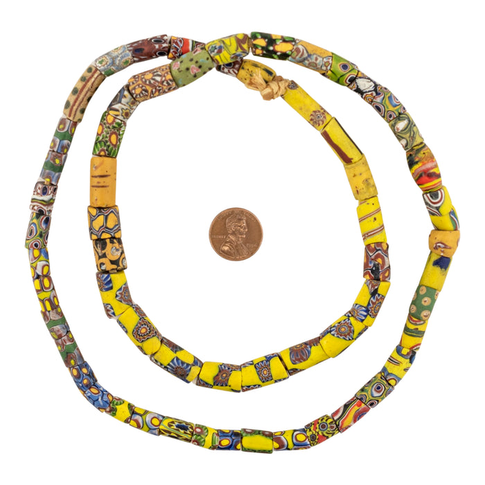 Thin Antique Venetian Millefiori African Trade Beads #20717