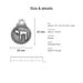 chai charms size details silver