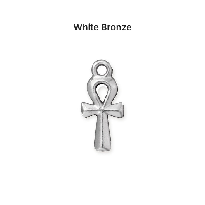 White bronze ankh charm, front