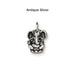 Antiqued silver Ganesh charm, front